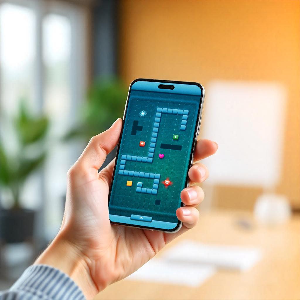 Sneaky Snake game on a smartphone, a skill-based game by Catuma for brand engagement.